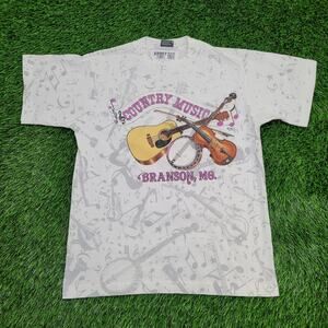 Vintage 1992 Country-Music AOP Shirt Medium 19x25 USA